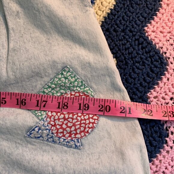 Vintage Rue Royal Shorts Womens 26 Acid Wash Patchwork Paperbag 90s High Rise - Picture 11 of 12